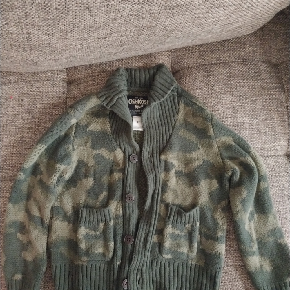 Boy's Oshkosh B'gosh Camo Sweater, Size 4T